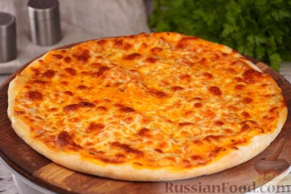 Пицца с пряным томатным соусом и моцареллой